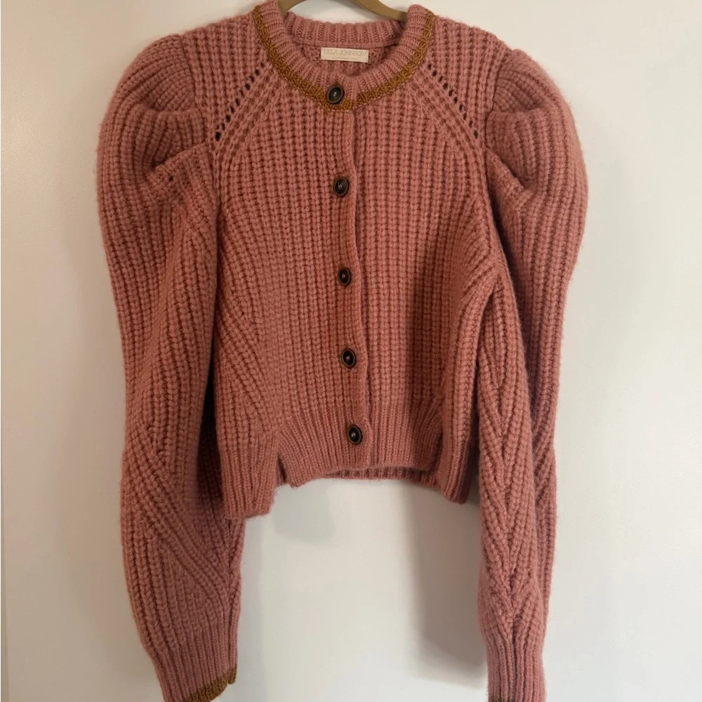 Ulla Johnson Elle Cardigan/Sweater in Rosewood. - Picture 4 of 7